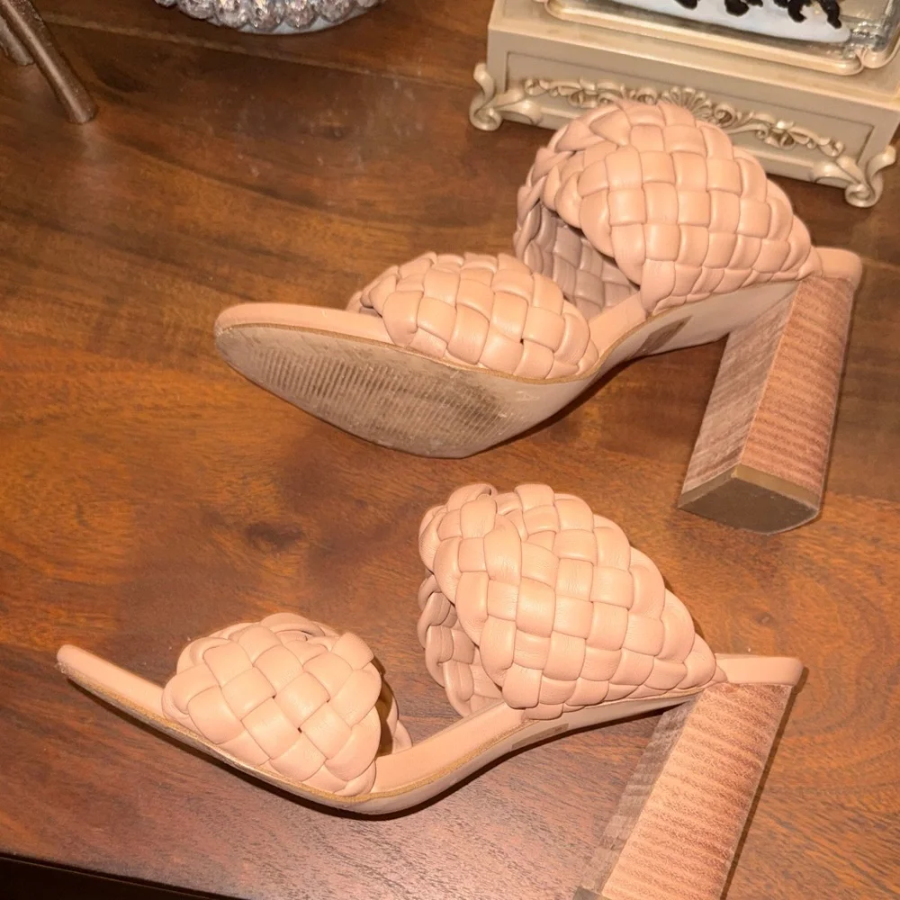 Steve Madden Women's Braided Sandals - tan heels size 8 - Picture 4 of 8